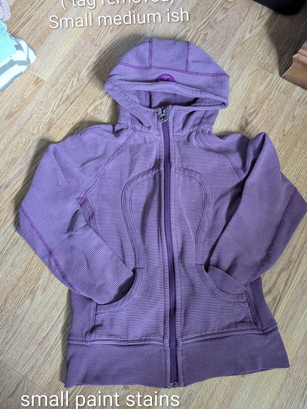 Lululemon Hooded Zip Sweatshirt in Lavender Stripe